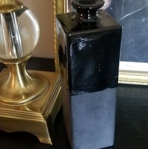 Small - Black matte & glazed pottery bud vase 9"